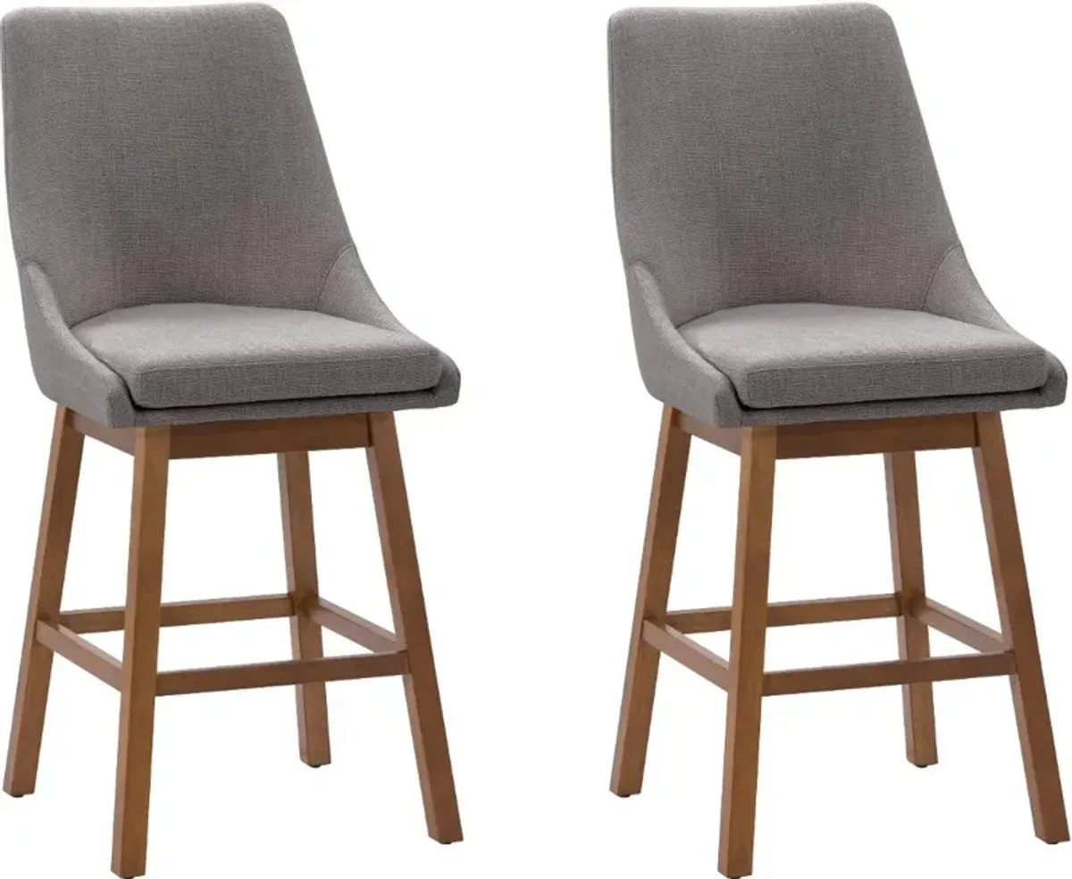 Boston Light Gray Counter Height Stools, Set of 2