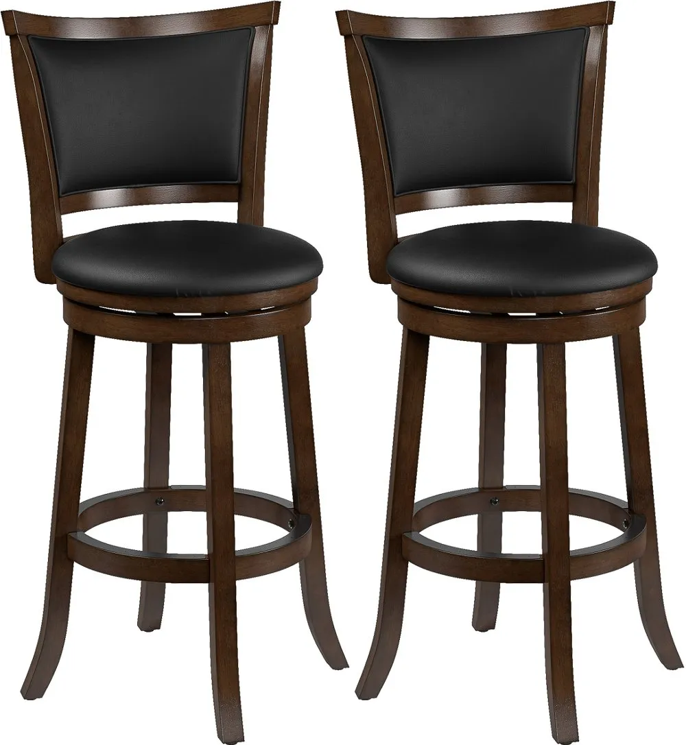 Woodgrove Black Swivel Bar Stool, Set of 2