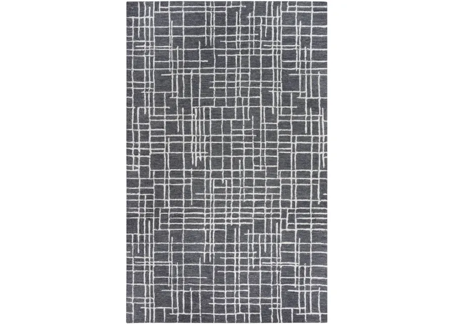 Jazz 5 x 8 Striped Charcoal Area Rug