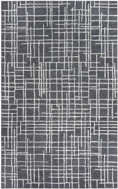 Jazz 5 x 8 Striped Charcoal Area Rug