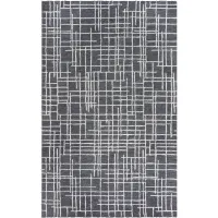Jazz 8 x 11 Striped Charcoal Area Rug