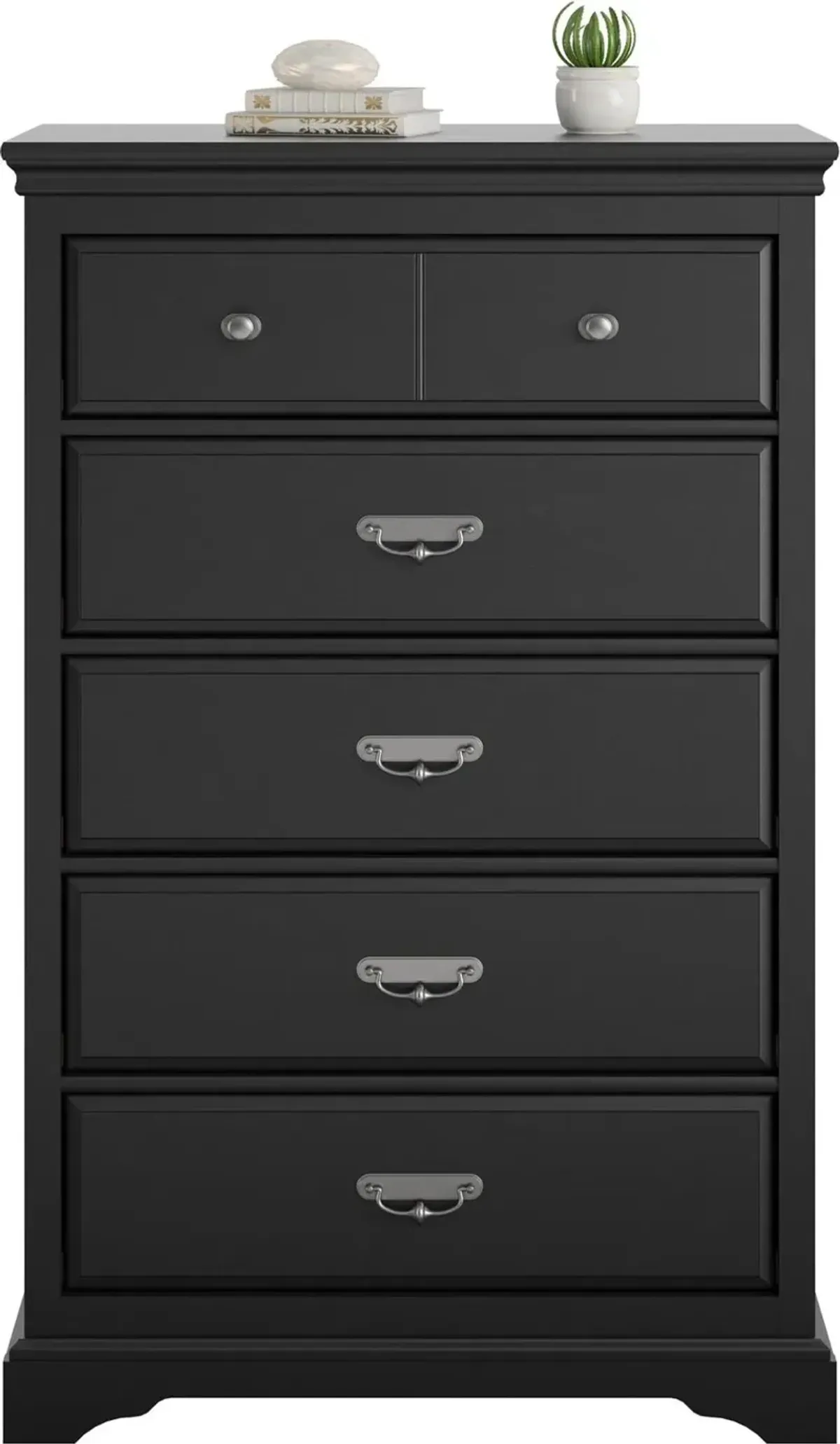 Bristol Traditional Black 5-Drawer Dresser