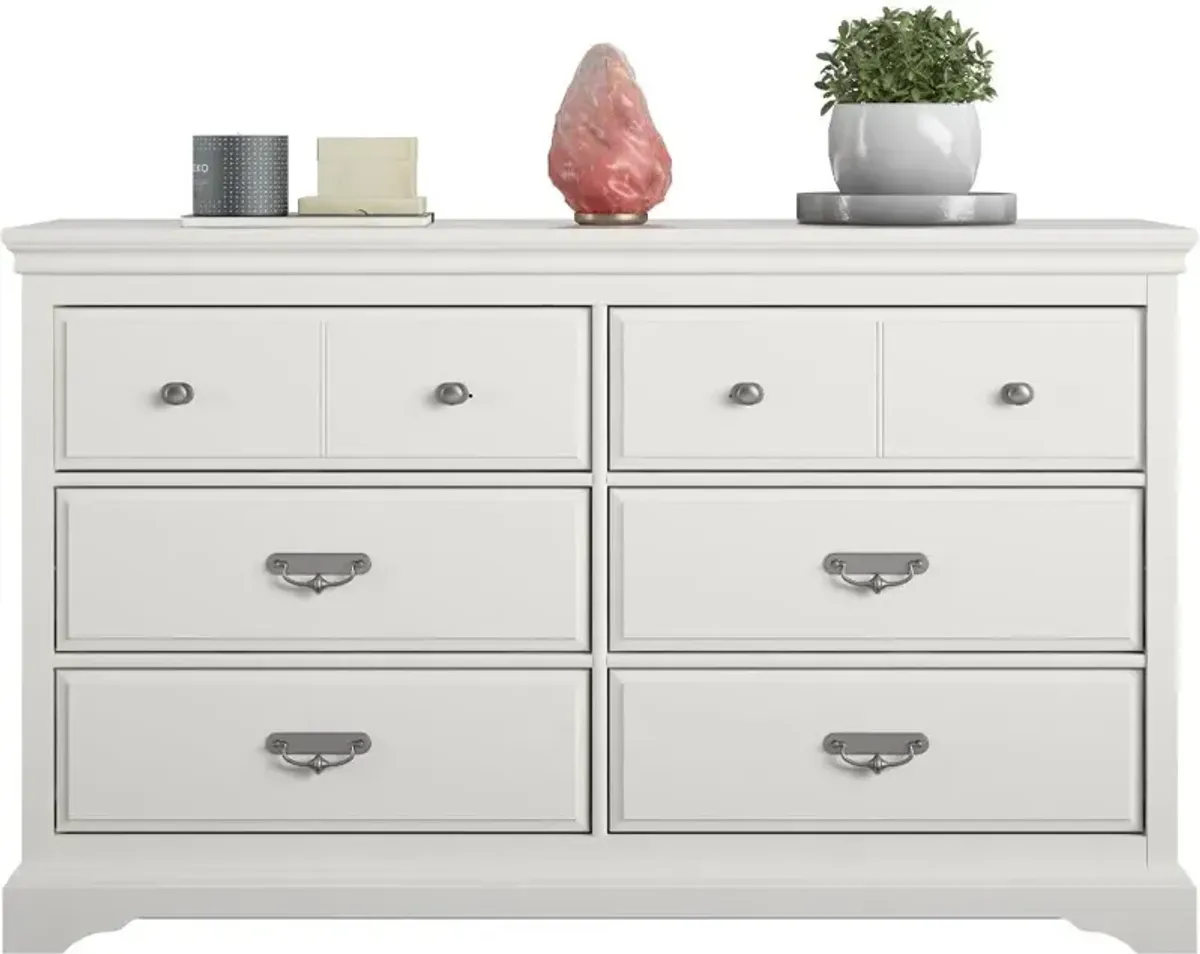 Bristol Traditional White 6-Drawer Dresser