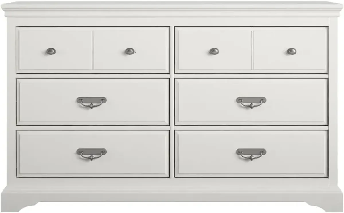 Bristol Traditional White 6-Drawer Dresser