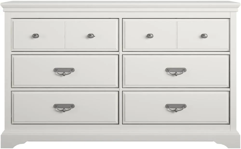 Bristol Traditional White 6-Drawer Dresser