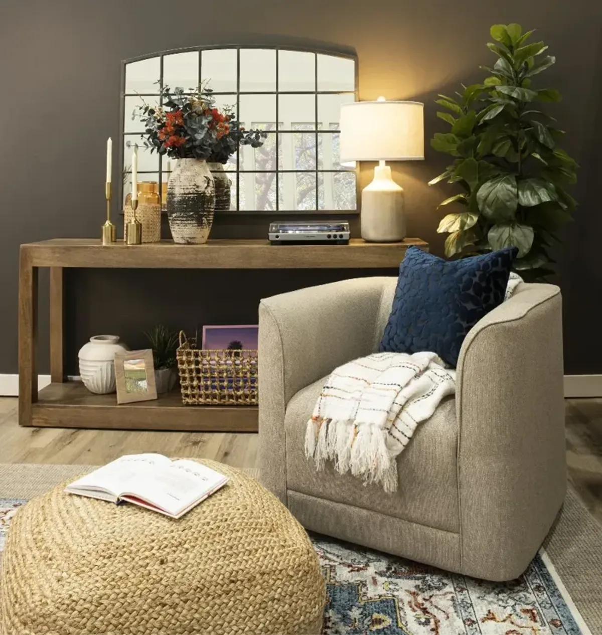 Maya Brindled Ash Console Table