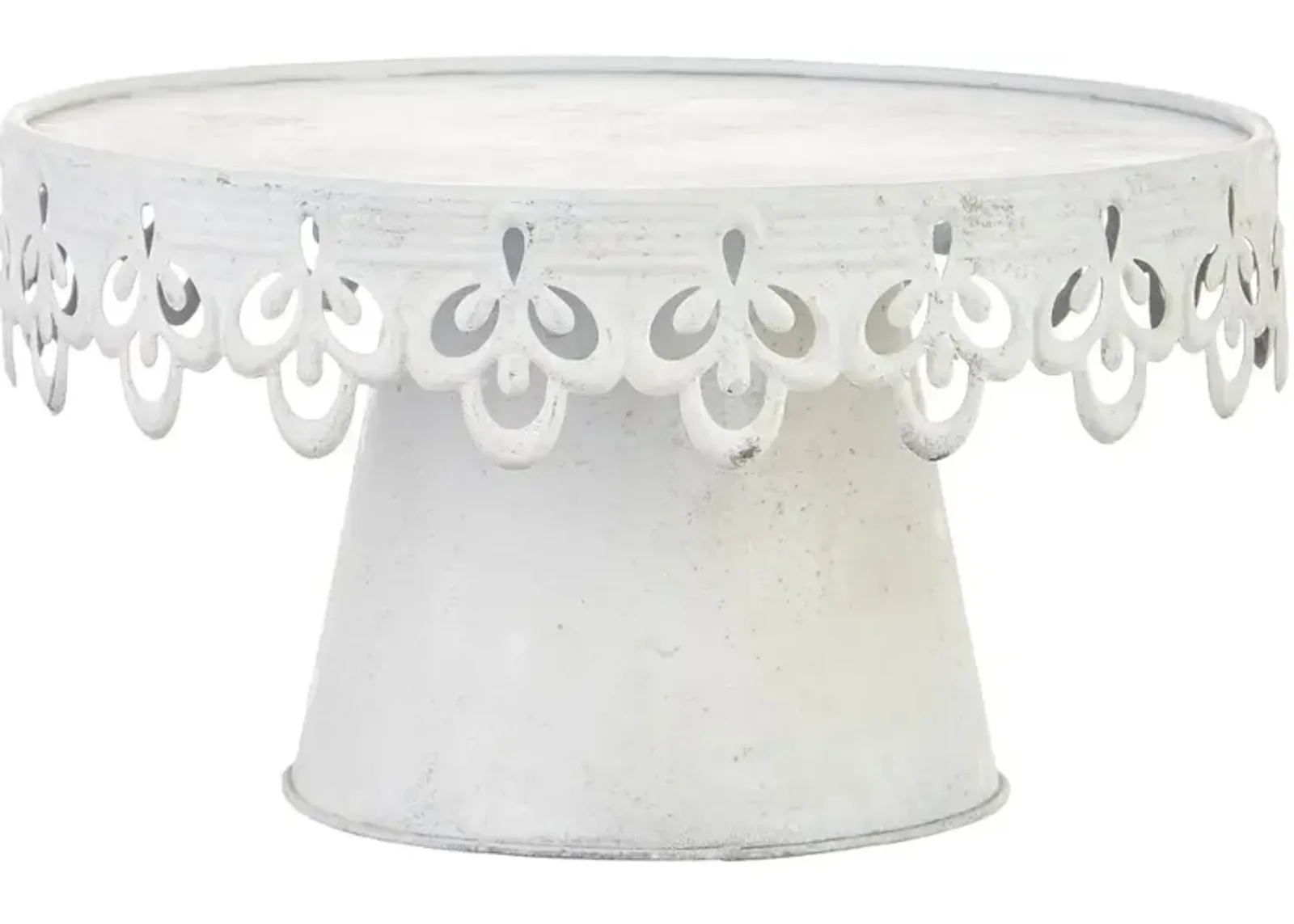 12 Inch White Scalloped Pedestal