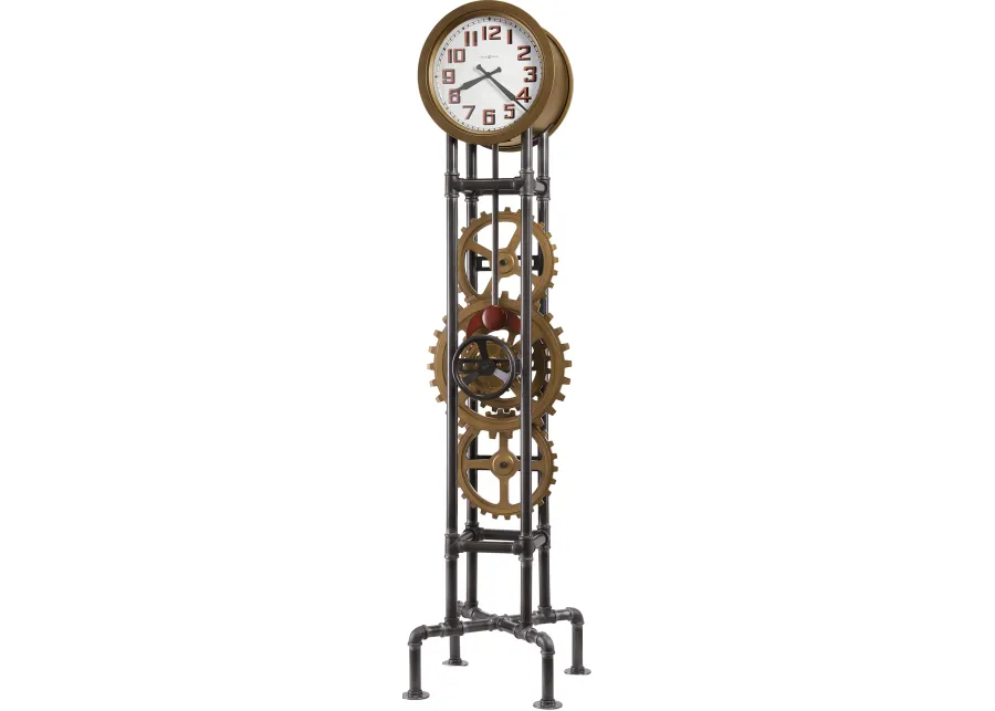 Curtis Black and Bronze Quartz Floor Clock