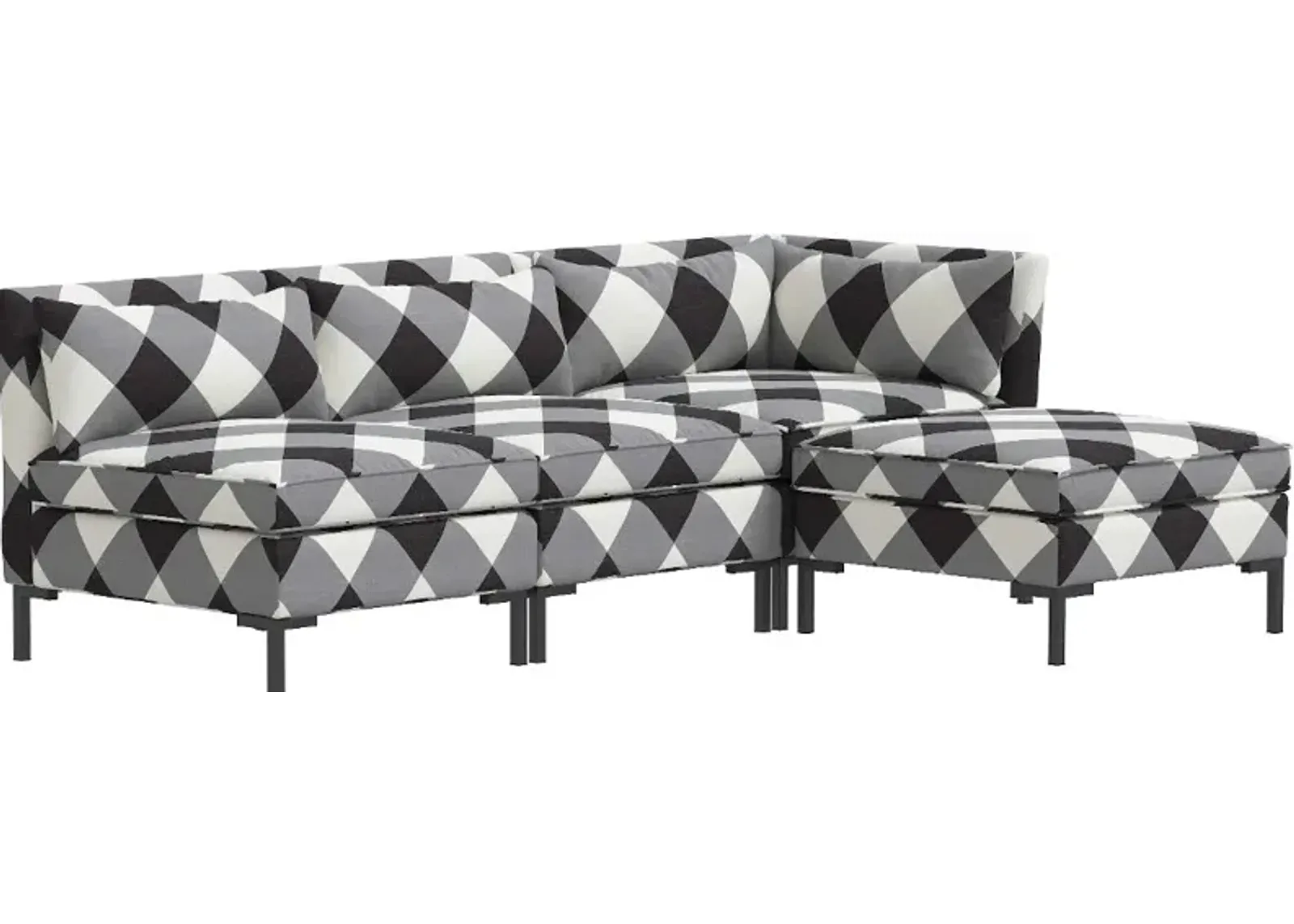 Jackson Charcoal Diamond Check 4-Piece Sectional - Skyline Furniture