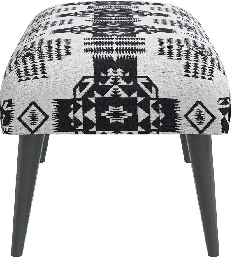 Bridget Black Geometric Bench - Skyline Furniture