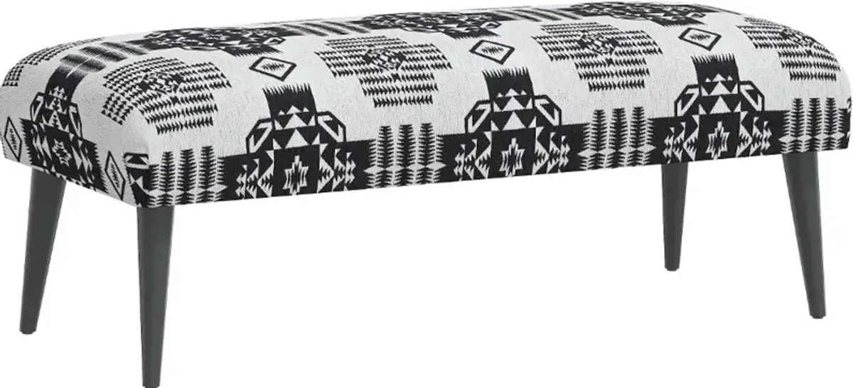 Bridget Black Geometric Bench - Skyline Furniture