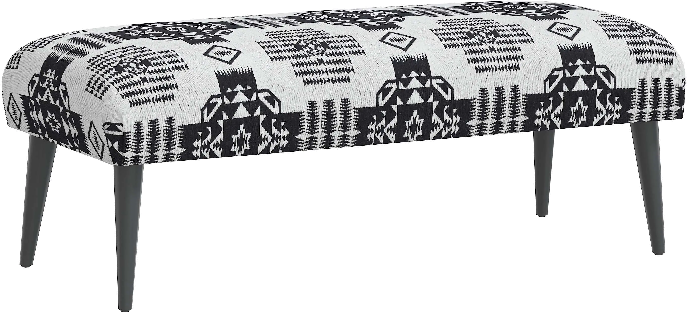 Bridget Black Geometric Bench - Skyline Furniture