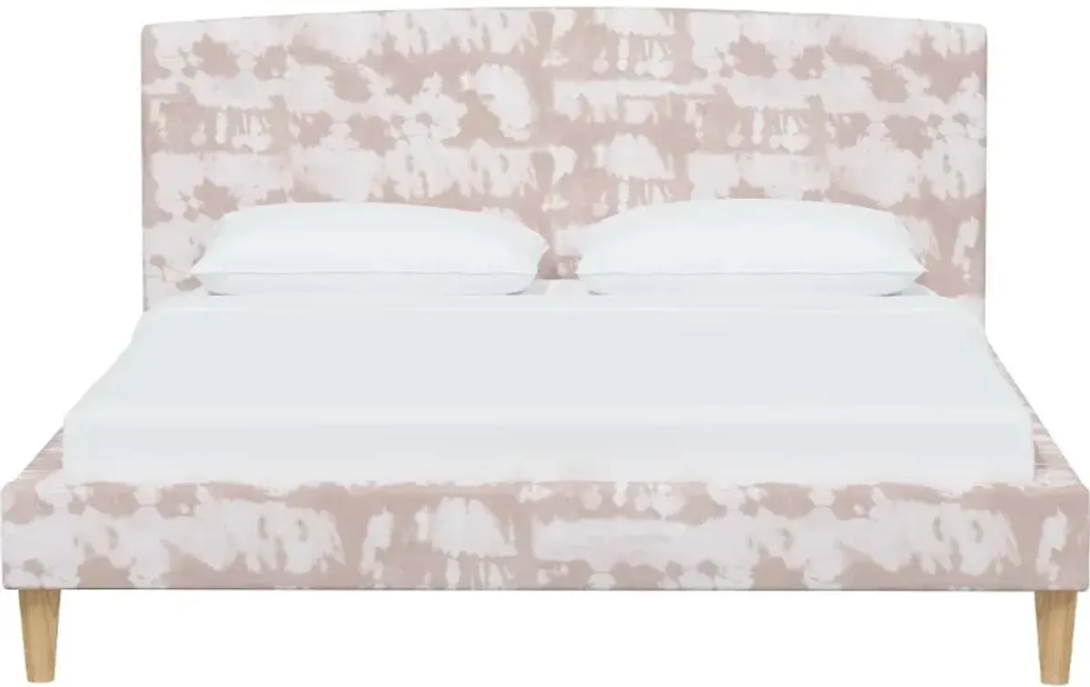 Paige Blush Reverse Tie-Dye California King Platform Bed - Skyline...