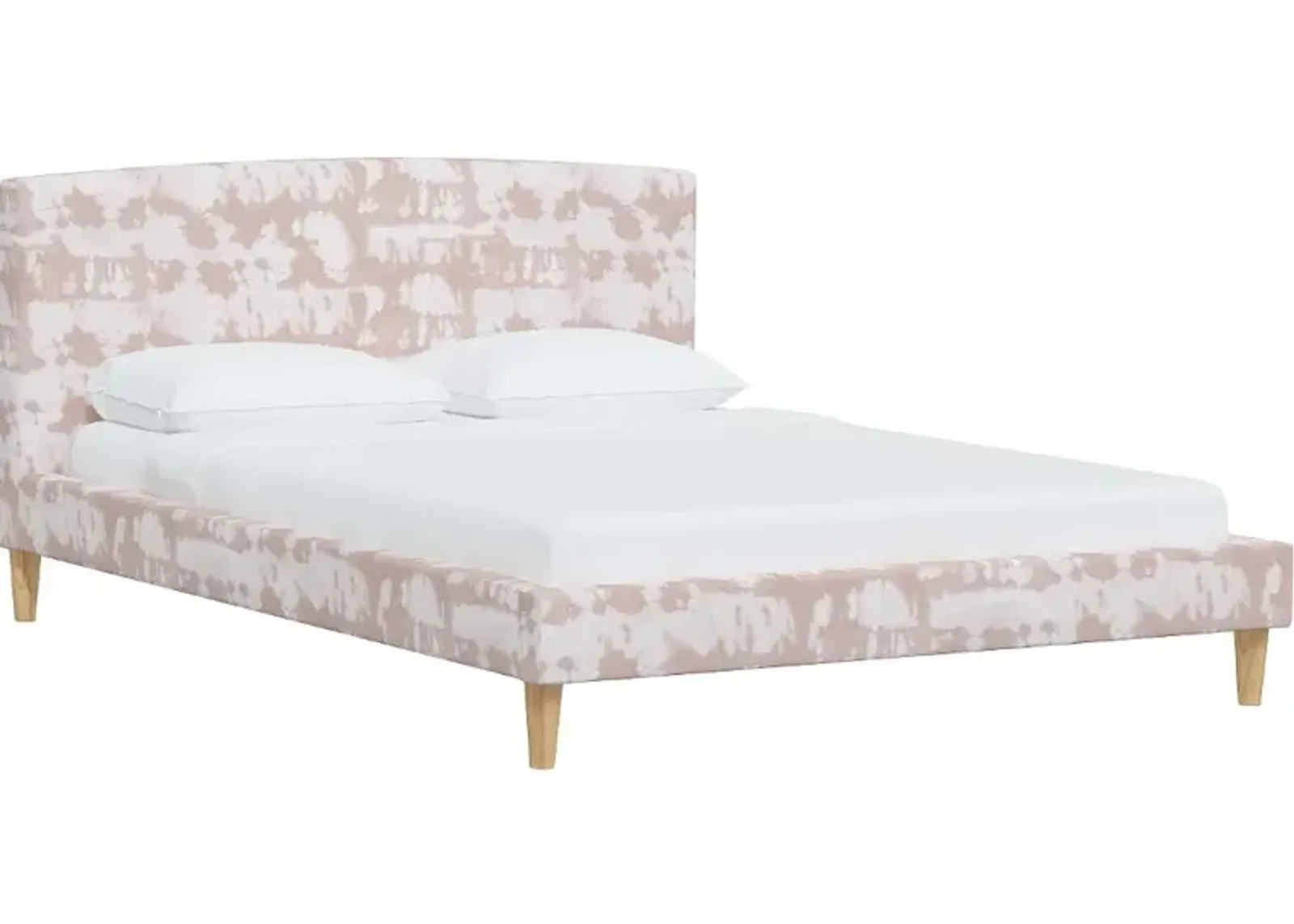 Paige Blush Reverse Tie-Dye California King Platform Bed - Skyline...