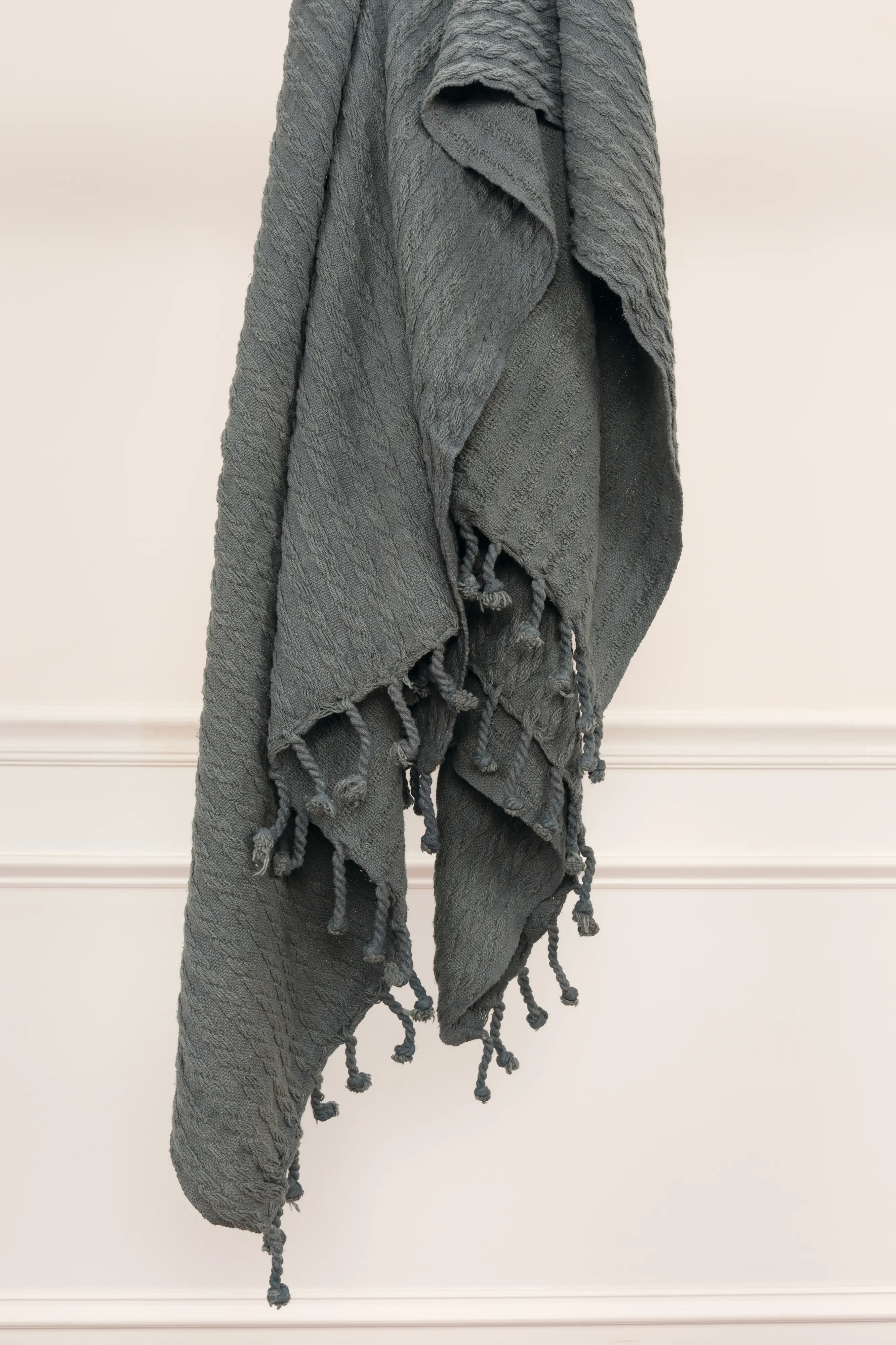 Bishop Charcoal Throw Blanket