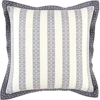 Edge Ivory And Gray Accent Pillow