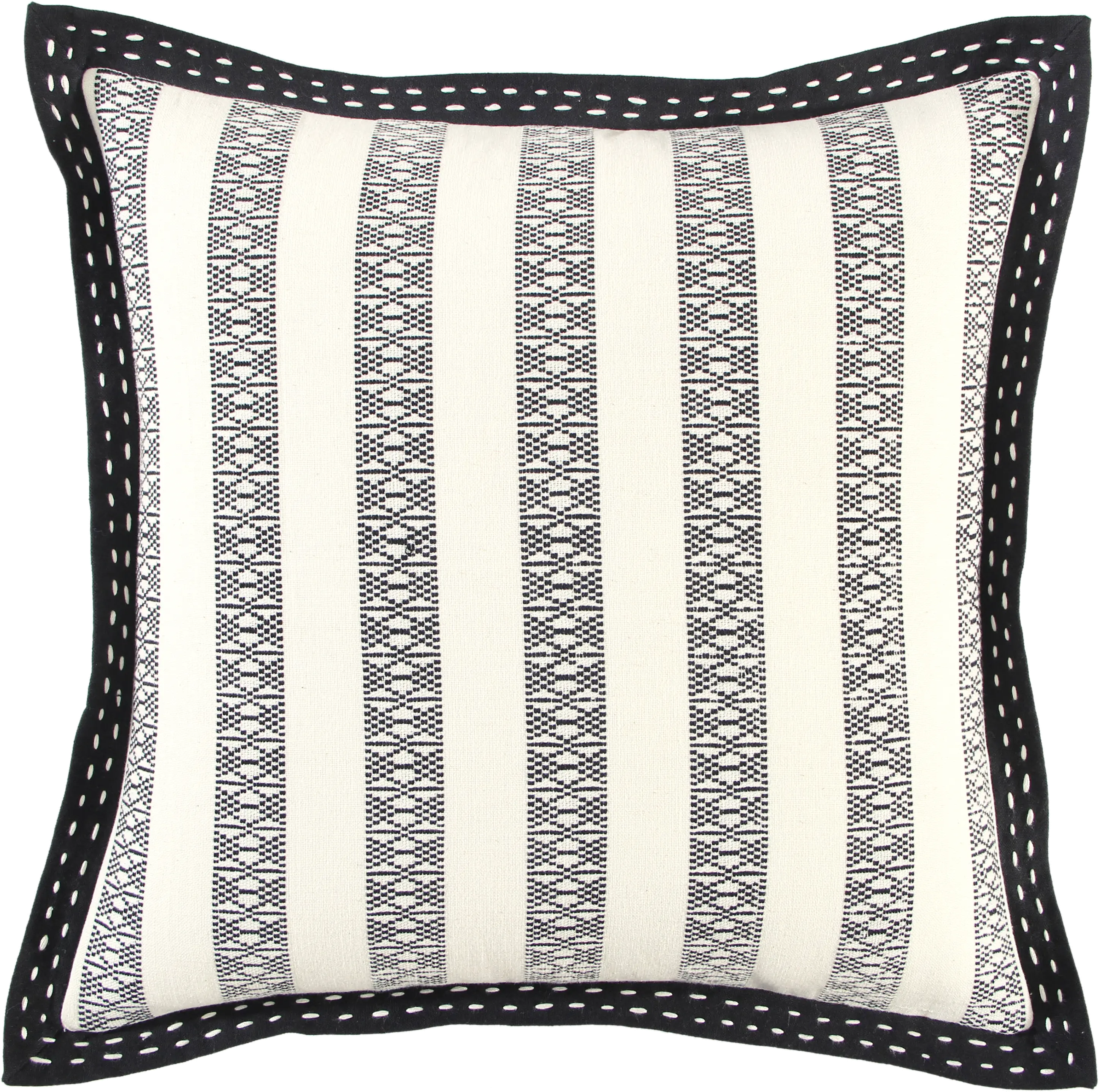Edge Ivory And Black Accent Pillow