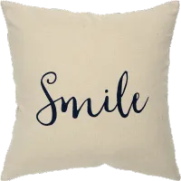 Script Neutral Accent Smile Pillow