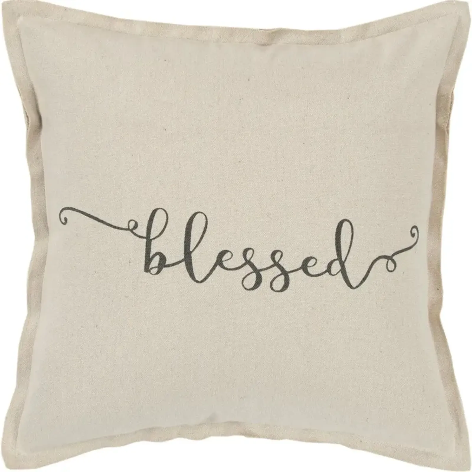 Script Neutral Accent Blessed Pillow