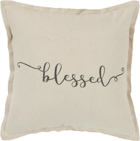 Script Neutral Accent Blessed Pillow