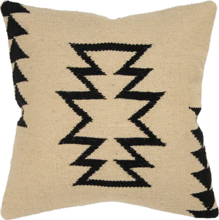 Geo Ivory and Black Accent Pillow