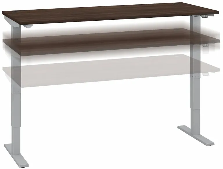 Black Walnut 72 Inch Adjustable Stand Desk - Bush Furniture