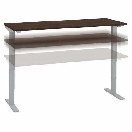 Black Walnut 72 Inch Adjustable Stand Desk - Bush Furniture