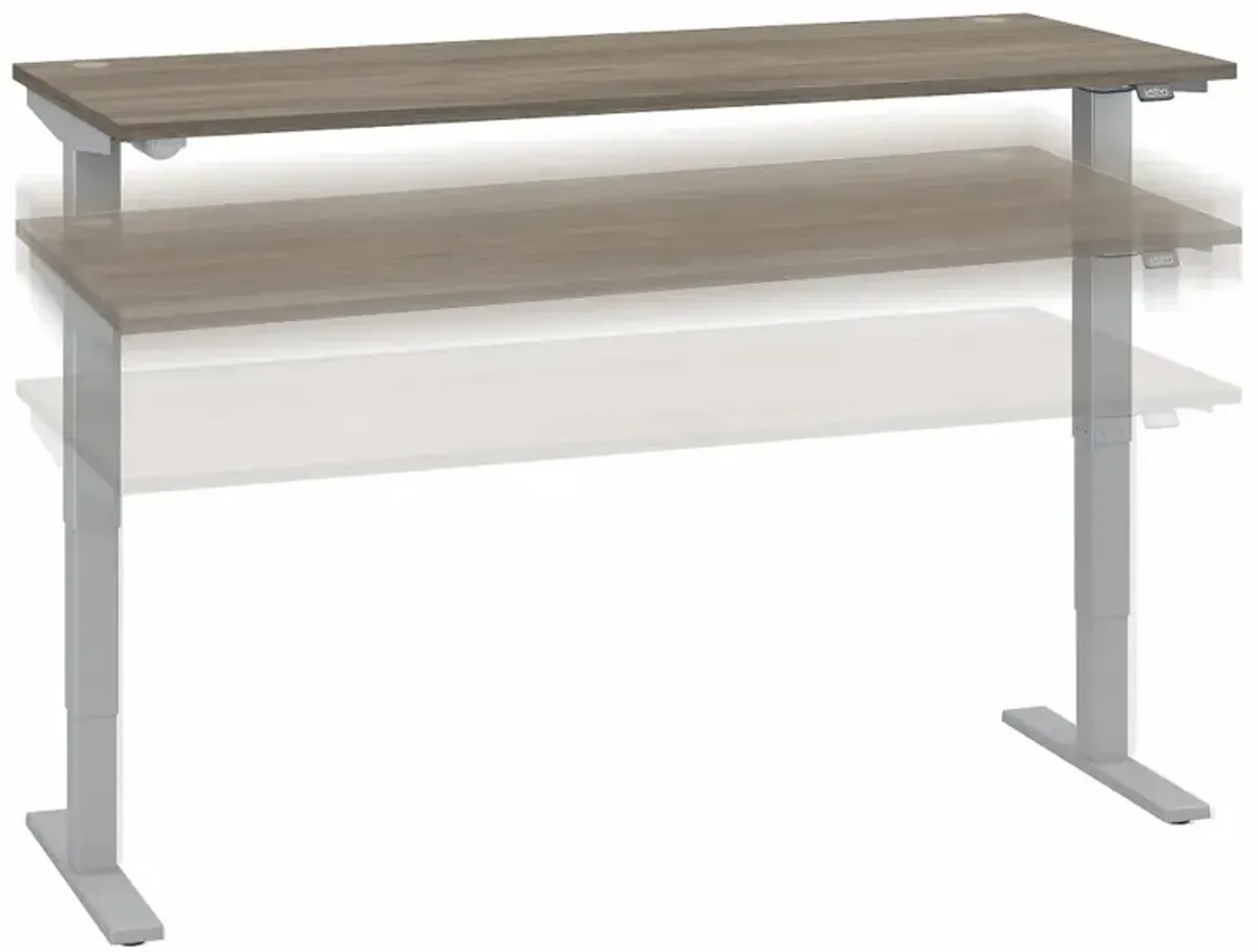 Modern Hickory 72 Inch Adjustable Stand Desk - Bush Furniture