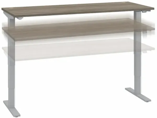 Modern Hickory 72" Adjustable Stand Desk