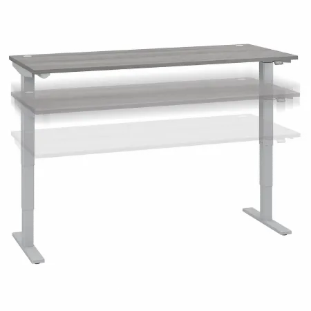 Platinum Gray 72 Inch Adjustable Stand Desk - Bush Furniture