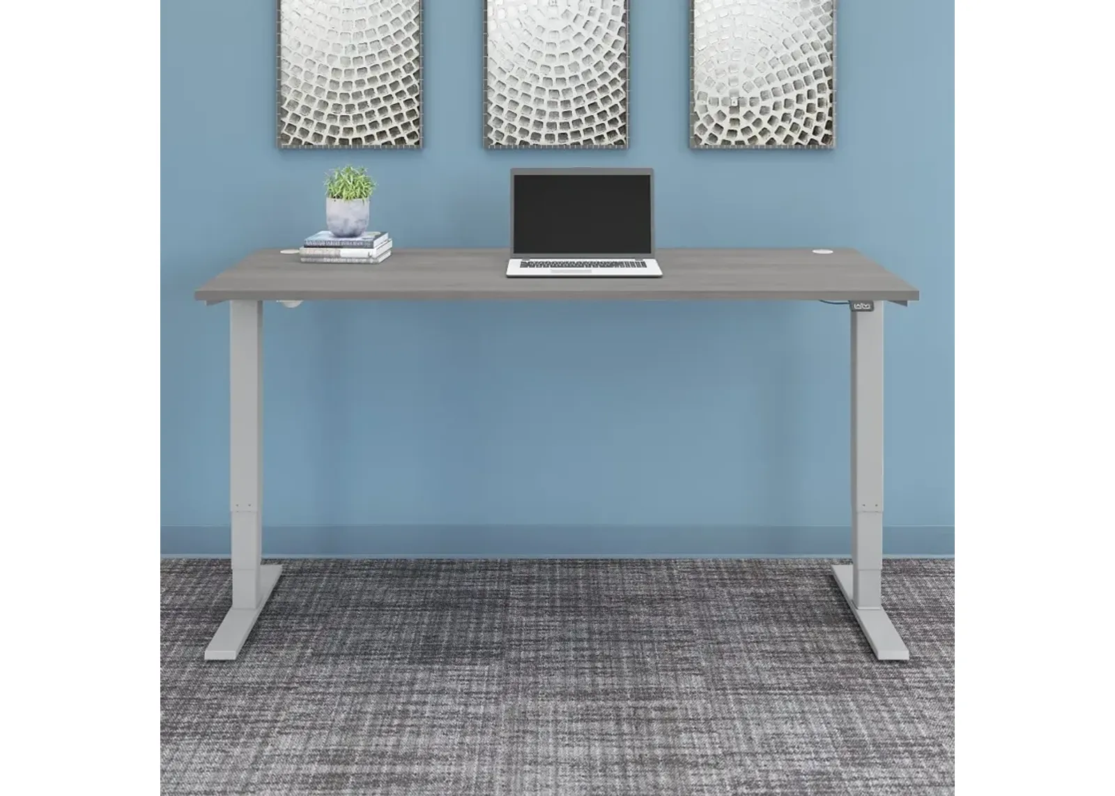 Platinum Gray 72 Inch Adjustable Stand Desk - Bush Furniture