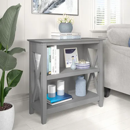 Key West Cape Cod Gray 2-Shelf Bookcase - Bush Furniture