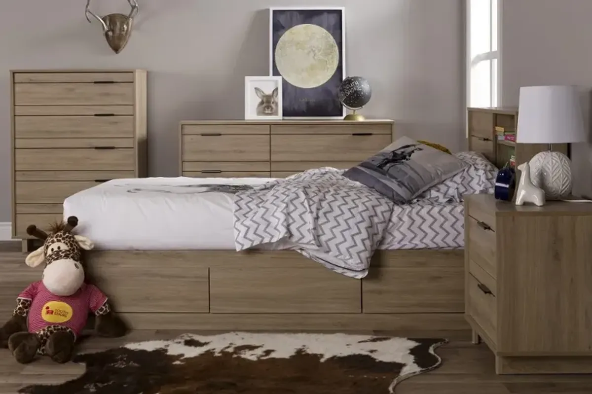 Fynn Brown Twin Bed and Headboard Set - South Shore