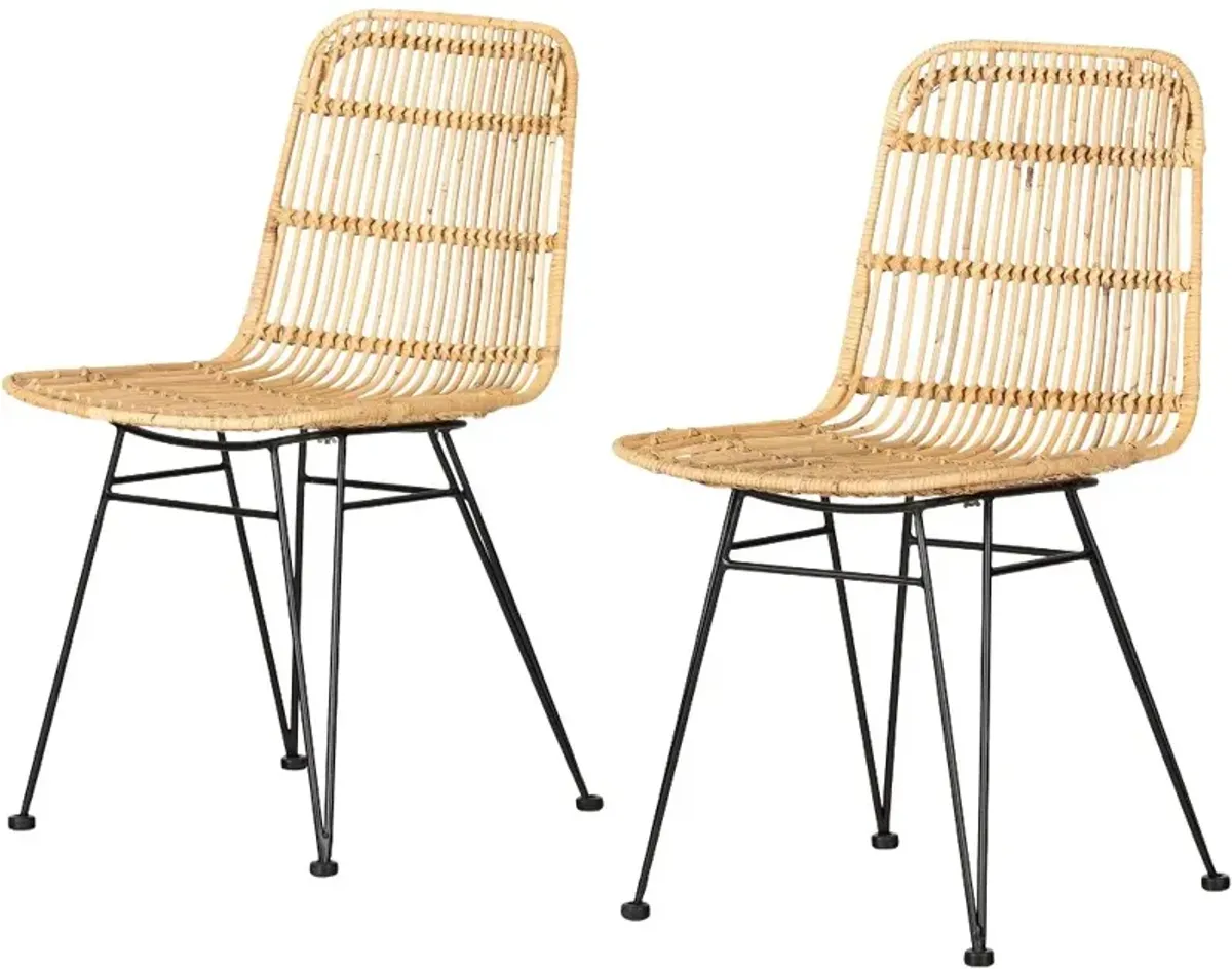 Balka Natural Rattan Dining Room Chair, Set of 2 - South Shore