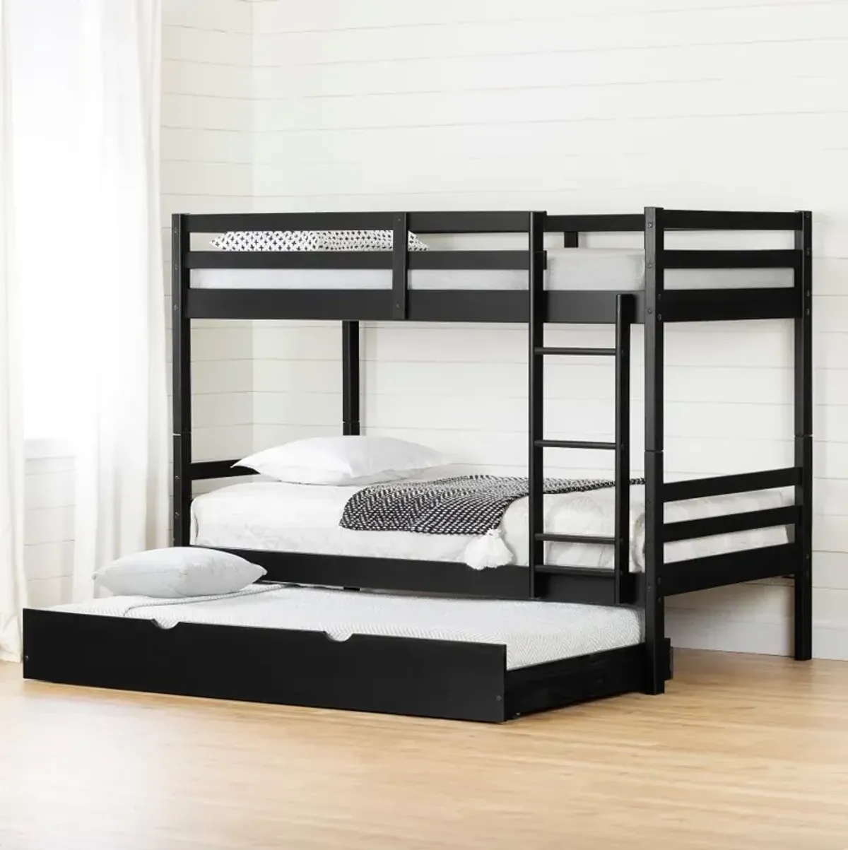 Fakto Black Twin Bunk Beds with Trundle - South Shore