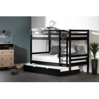 Fakto Black Twin Bunk Beds with Trundle - South Shore