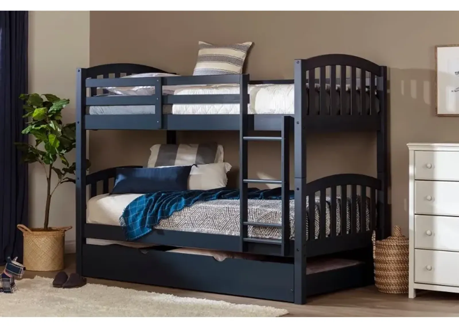 Asten Blue Twin Bunk with Trundle