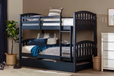 Asten Blue Twin Bunk with Trundle