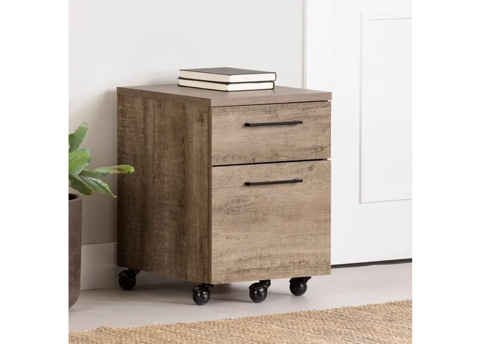 Interface Weathered Oak Mobile File Cabinet - South Shore