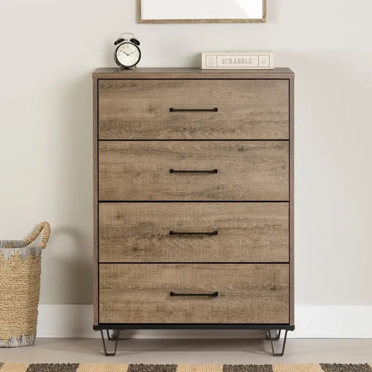 Arlen Weathered Oak 4 Drawer Chest - South Shore