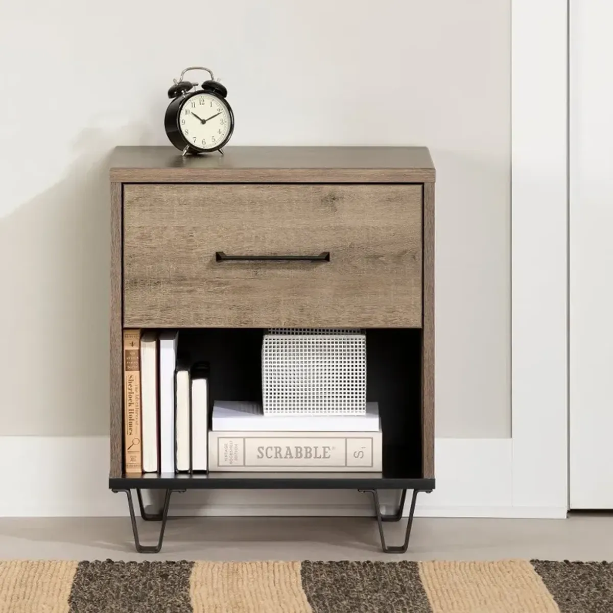 Arlene Weathered Oak Nightstand - South Shore