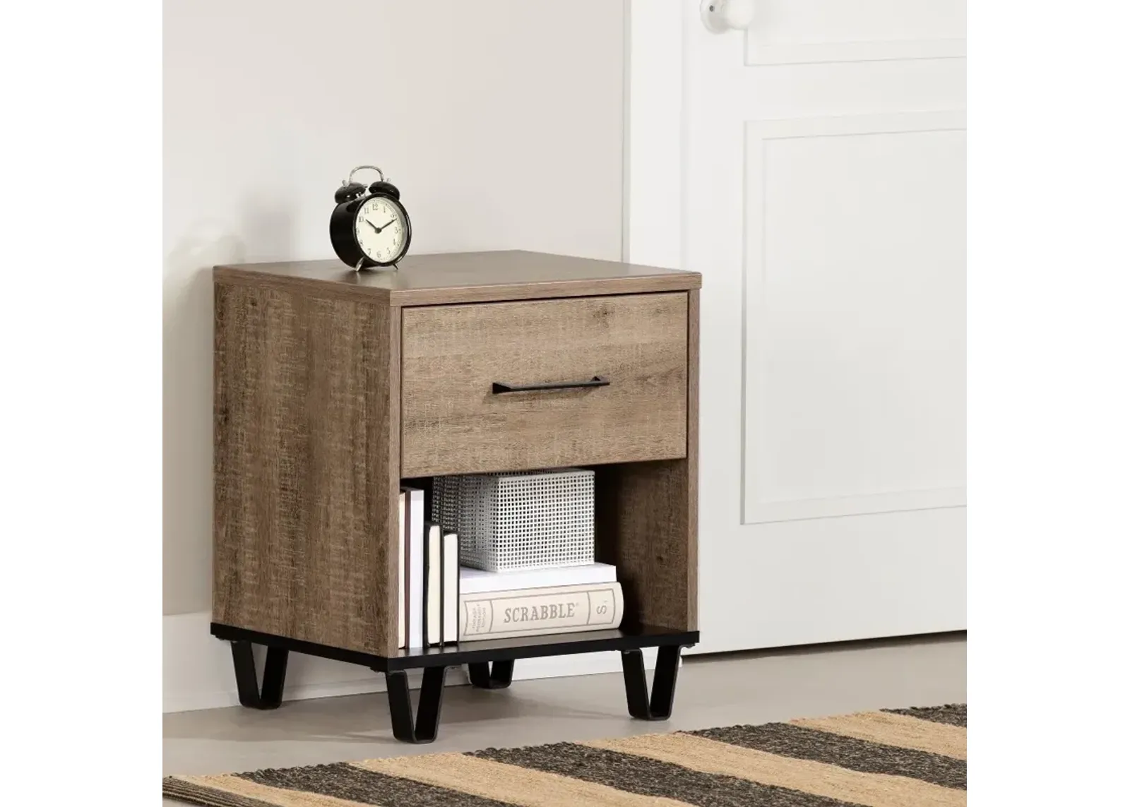 Arlene Weathered Oak Nightstand - South Shore