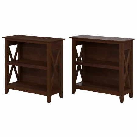 Key West Set of Two Bing Cherry Bookcase - Bush Furniture