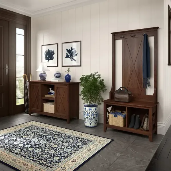 Key West Bing Cherry Hall Tree with Shoe Bench and 2 Door Cabinet...