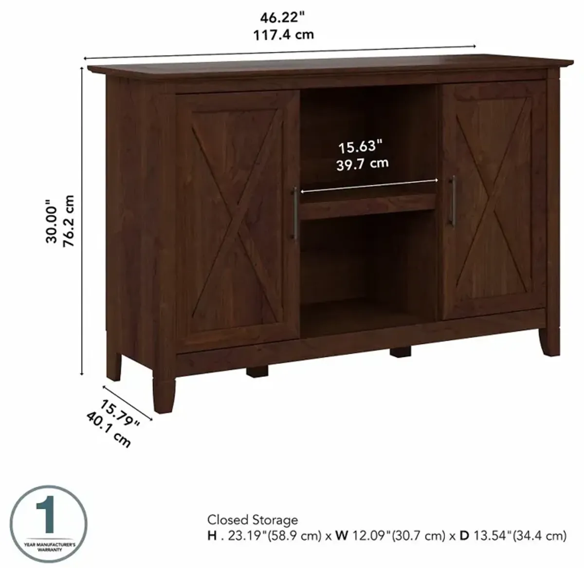 Key West Bing Cherry Accent Cabinet - Bush Furniture