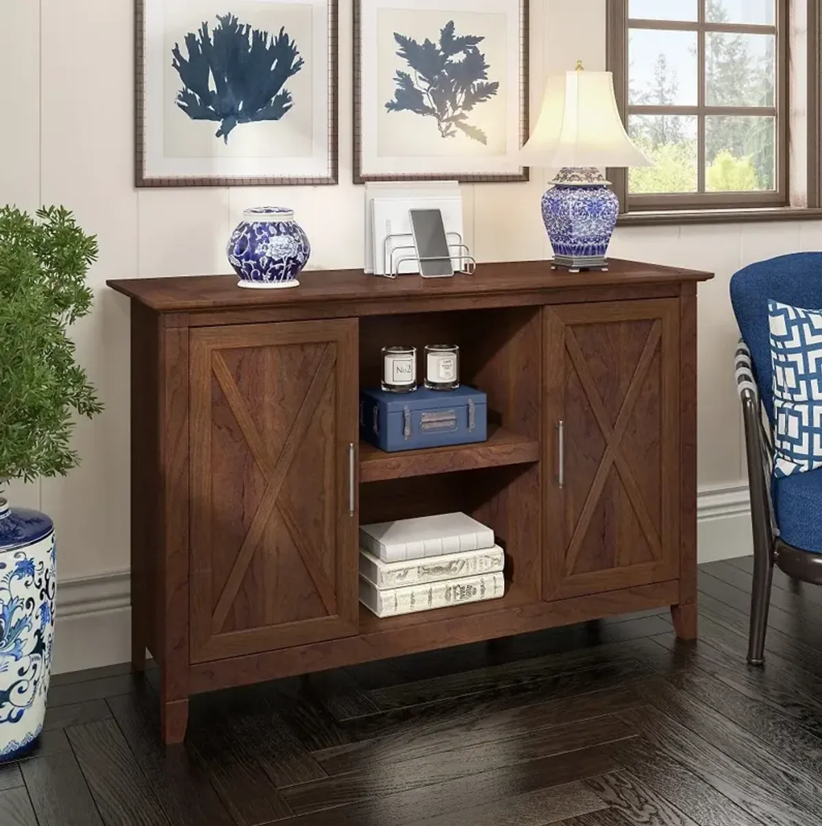 Key West Bing Cherry Accent Cabinet - Bush Furniture