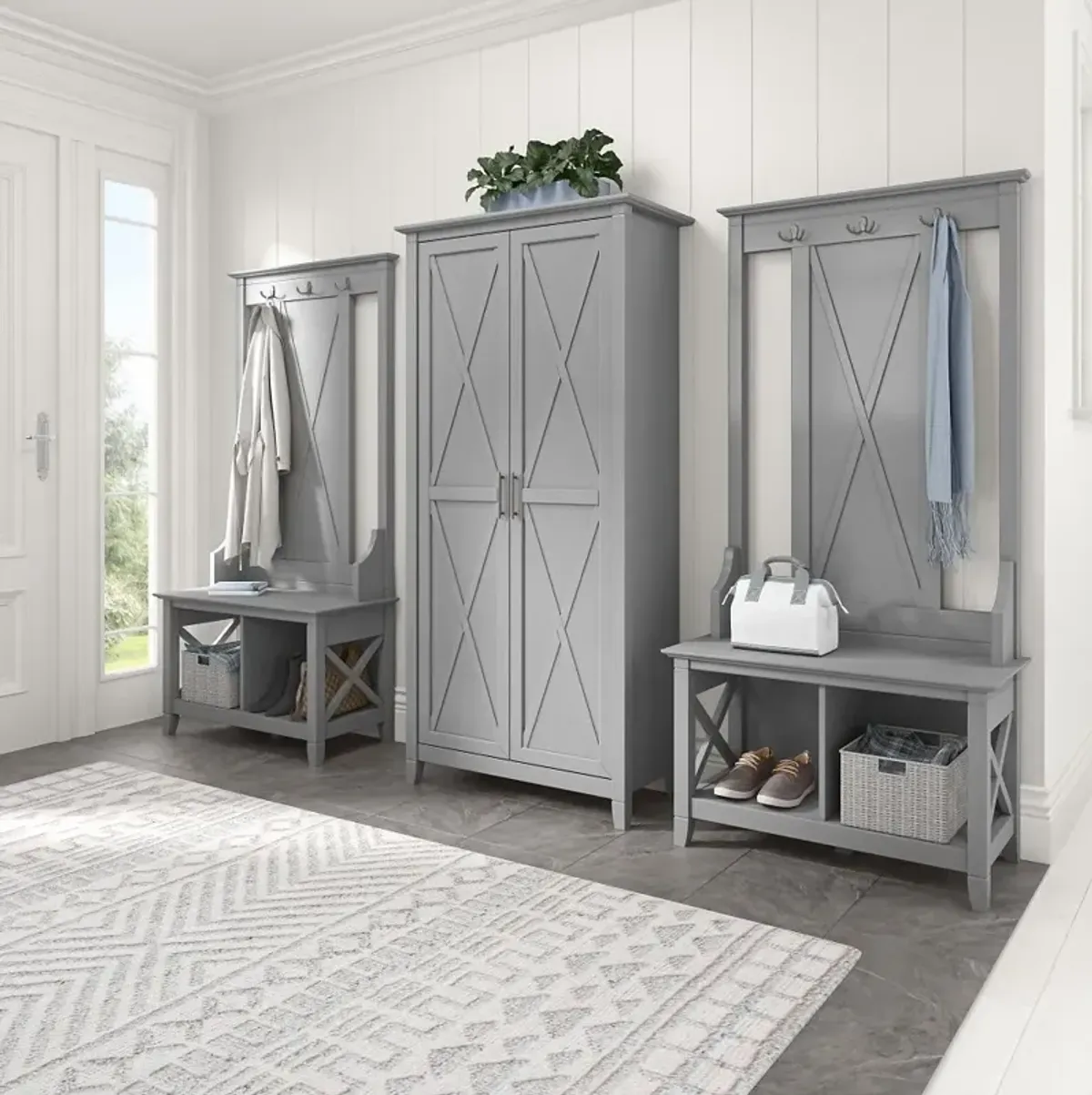 Key West Cape Cod Gray Storage Cabinet - Bush Furniture