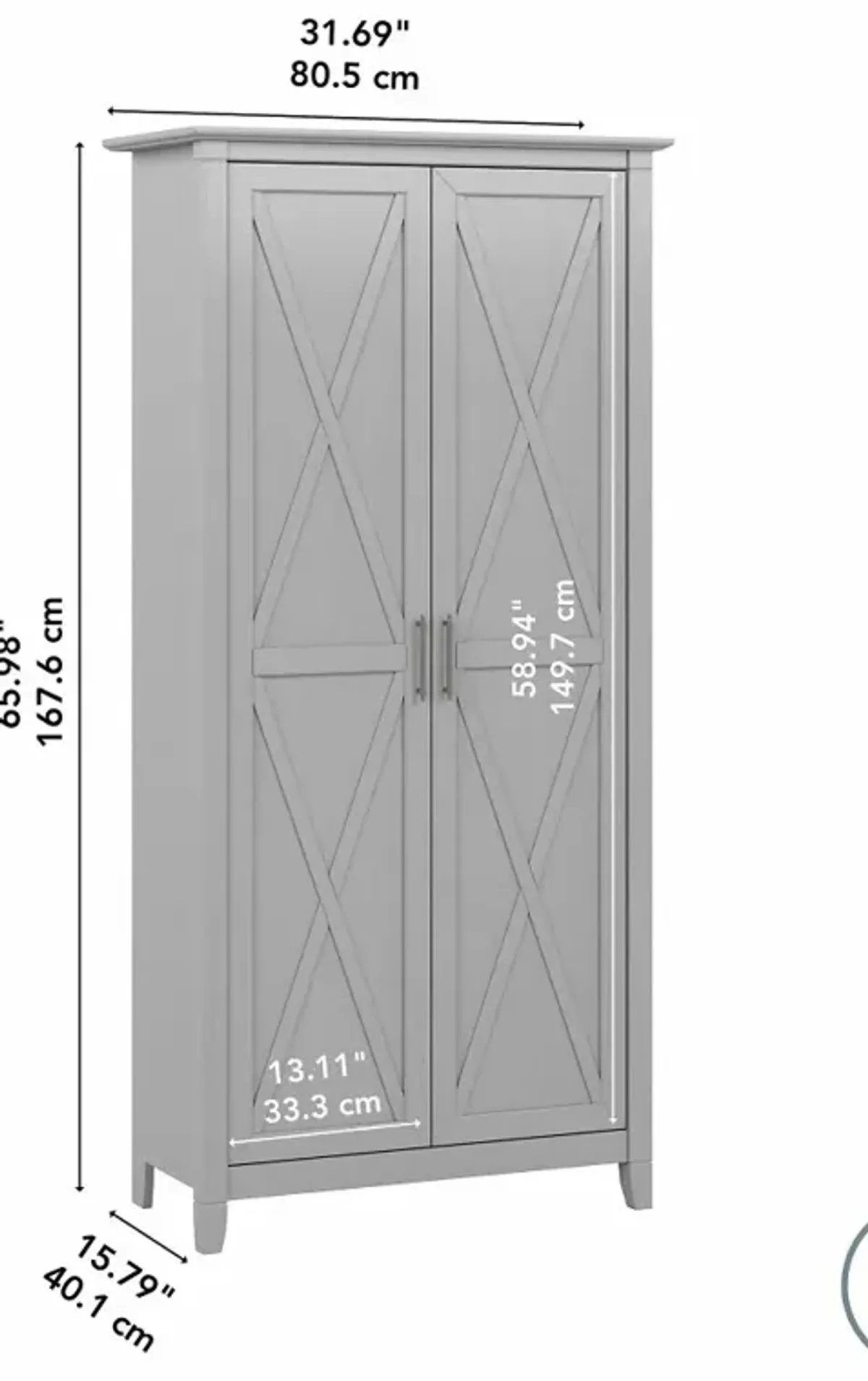 Key West Cape Cod Gray Storage Cabinet - Bush Furniture