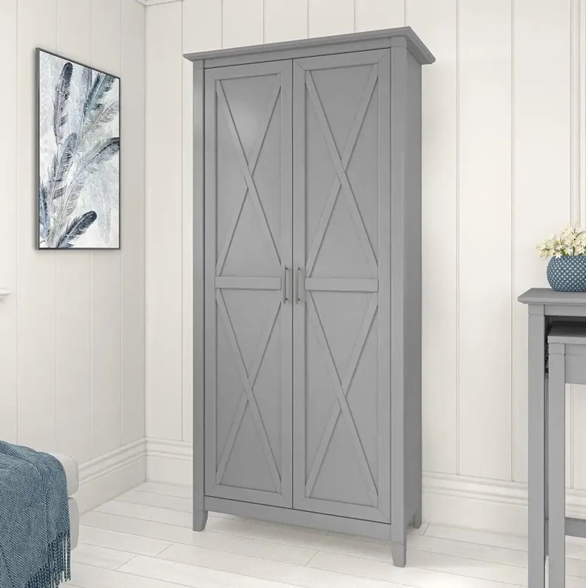 Key West Cape Cod Gray Storage Cabinet - Bush Furniture