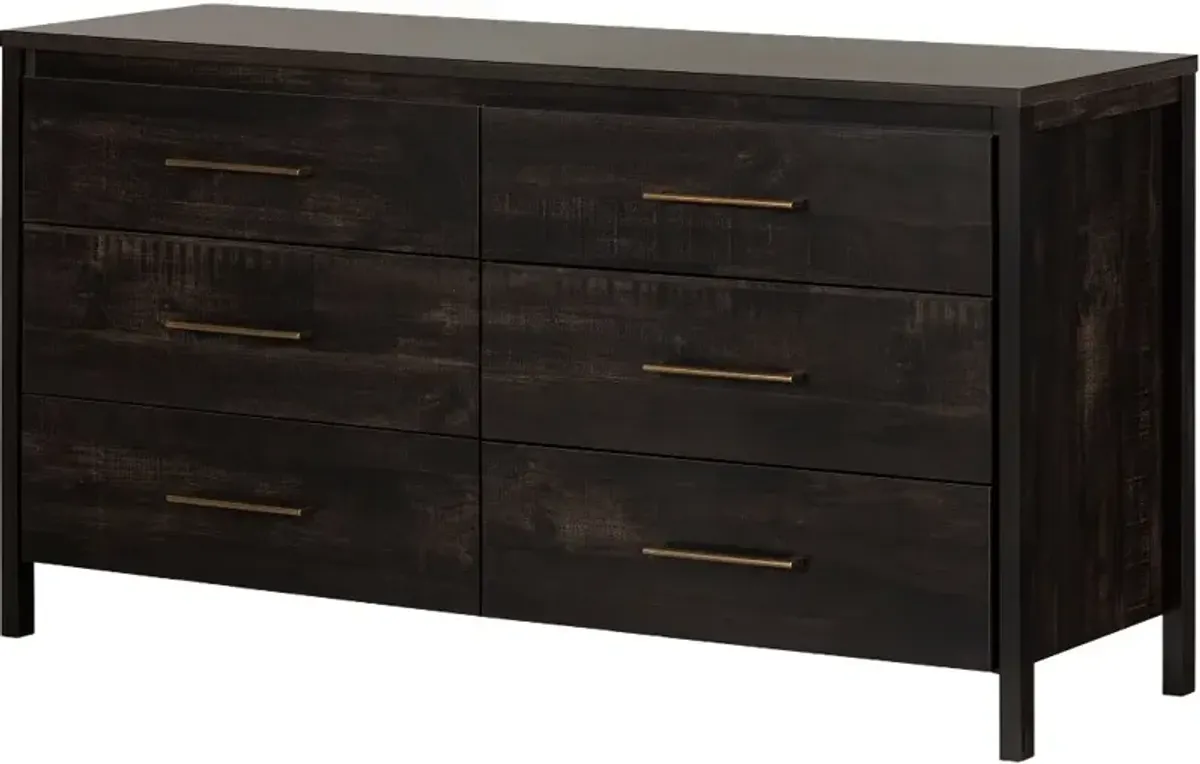 Gravity Rubbed Black 6 Drawer Dresser - South Shore